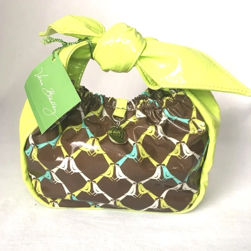 NWT Frill Vera Bradley Tippy Tie Purse green brown - Picture 8 of 8
